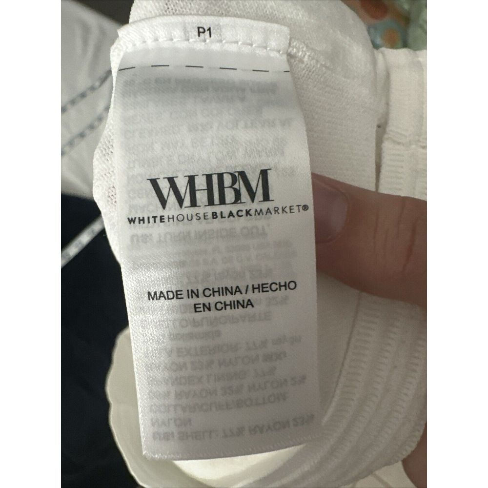 NWT $79 White House Black Market [ L ]‎ Pointelle V Neck Tank White #6330 - Picture 10 of 11